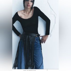 New Zara limited edition leather fringe belt